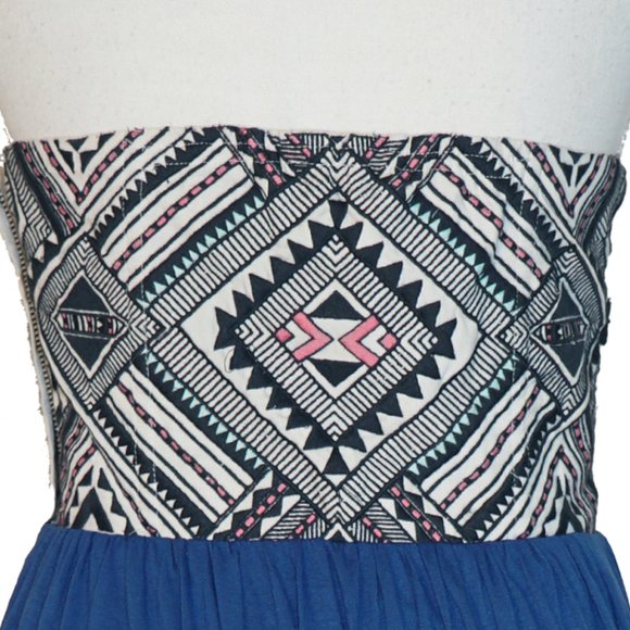 Mara Hoffman Strapless Bustier Maxi Dress w/ Geometric Embro… - Picture 6 of 8